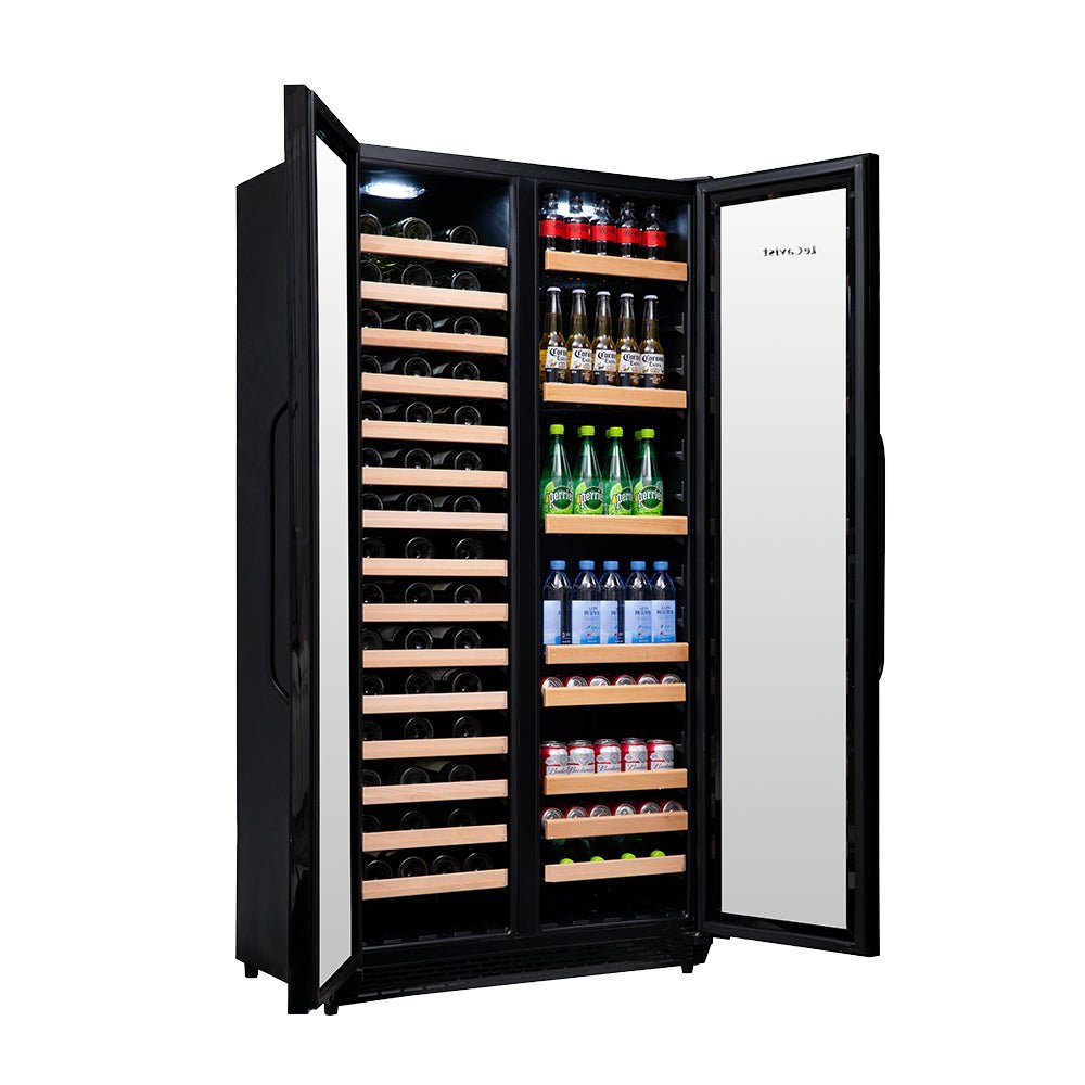 LECAVIST - 188 Bottle - Dual Zone Side by Side - Black Wine Cabinet (LCS200VN2Z2D) - LeCavist NZ