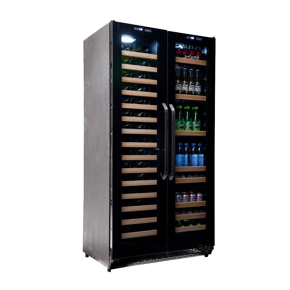 LECAVIST - 188 Bottle - Dual Zone Side by Side - Black Wine Cabinet (LCS200VN2Z2D) - LeCavist NZ