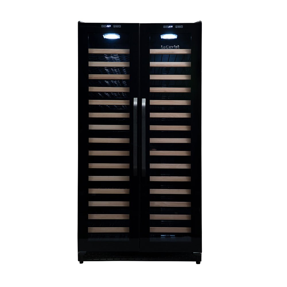 LECAVIST - 188 Bottle - Dual Zone Side by Side - Black Wine Cabinet (LCS200VN2Z2D) - LeCavist NZ