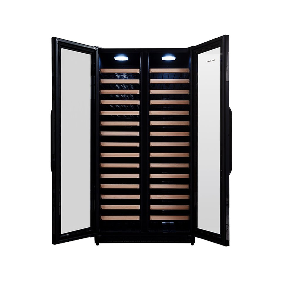 LECAVIST - 188 Bottle - Dual Zone Side by Side - Black Wine Cabinet (LCS200VN2Z2D) - LeCavist NZ