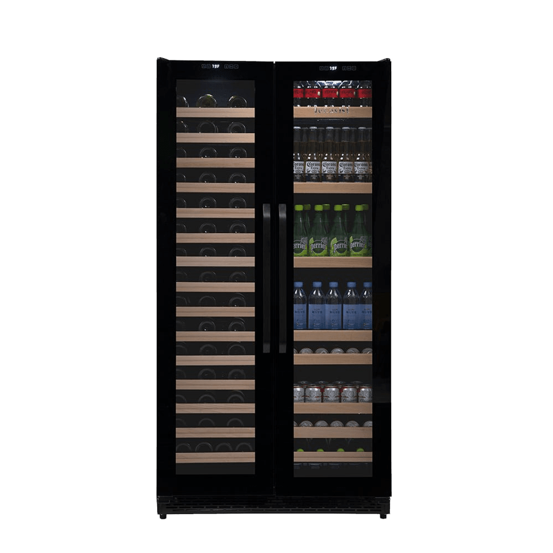 PRODUCT: LECAVIST Wine Cabinet - 188 Bottle - Dual Zone Side by Side - Built-in - Black (LCS200VN2Z2D) - Built-In - LeCavist Wine Cabinets