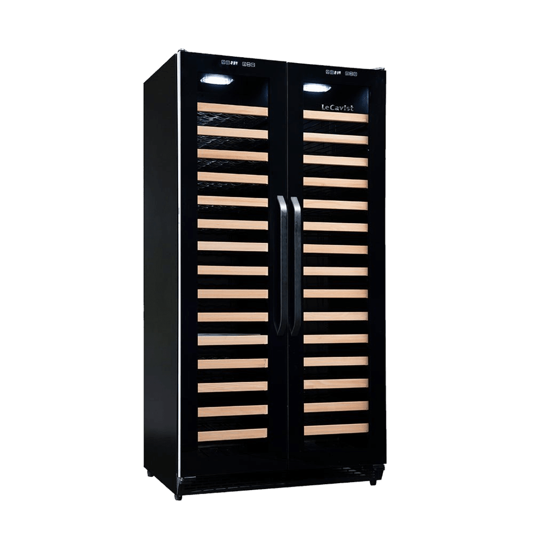 PRODUCT: LECAVIST Wine Cabinet - 188 Bottle - Dual Zone Side by Side - Built-in - Black (LCS200VN2Z2D) - Built-In - LeCavist Wine Cabinets