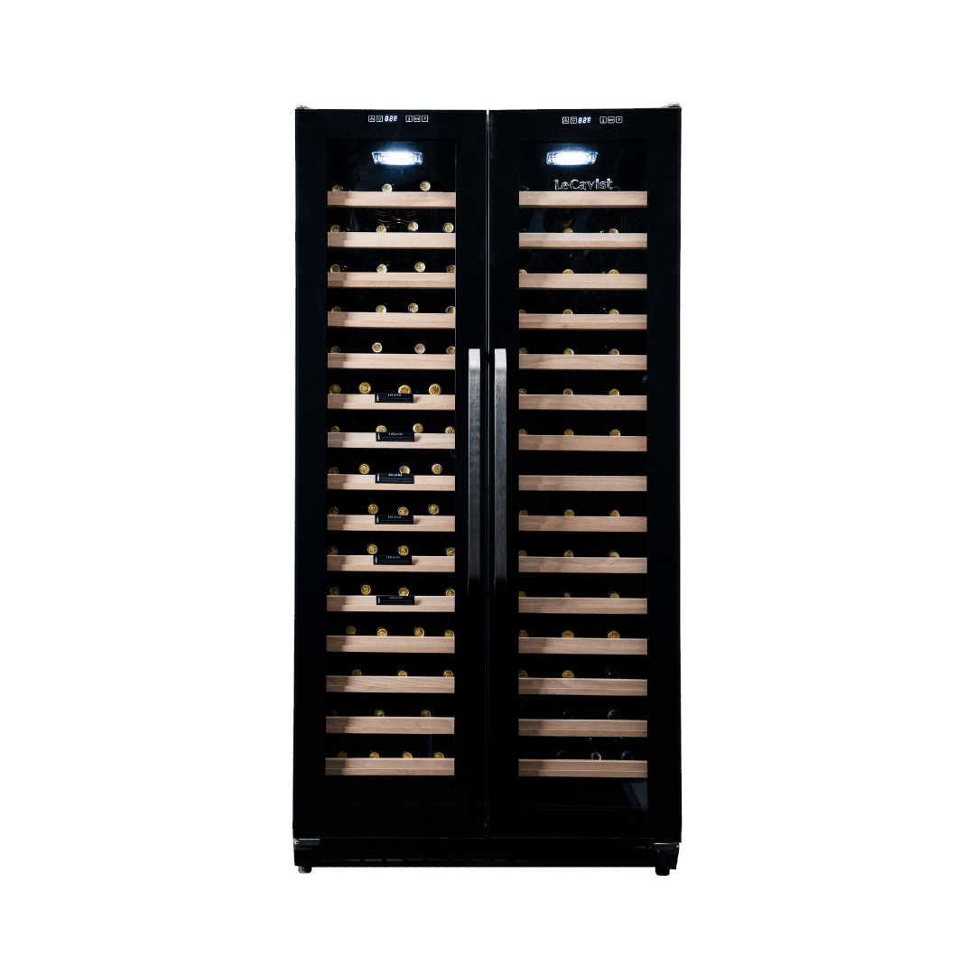 PRODUCT: LECAVIST Wine Cabinet - 188 Bottle - Dual Zone Side by Side - Built-in - Black (LCS200VN2Z2D) - Built-In - LeCavist Wine Cabinets
