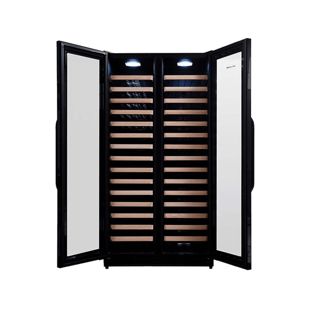 PRODUCT: LECAVIST Wine Cabinet - 188 Bottle - Dual Zone Side by Side - Built-in - Black (LCS200VN2Z2D) - Built-In - LeCavist Wine Cabinets