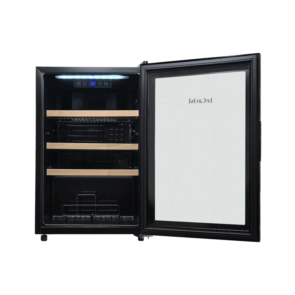 21 Bottle Single Zone Wine Cabinet Black LEK21PV - Freestanding - Lecavist