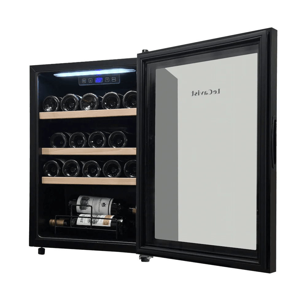 21 Bottle Wine Cabinet Single Zone Black LEK21PV - Lecavist NZ