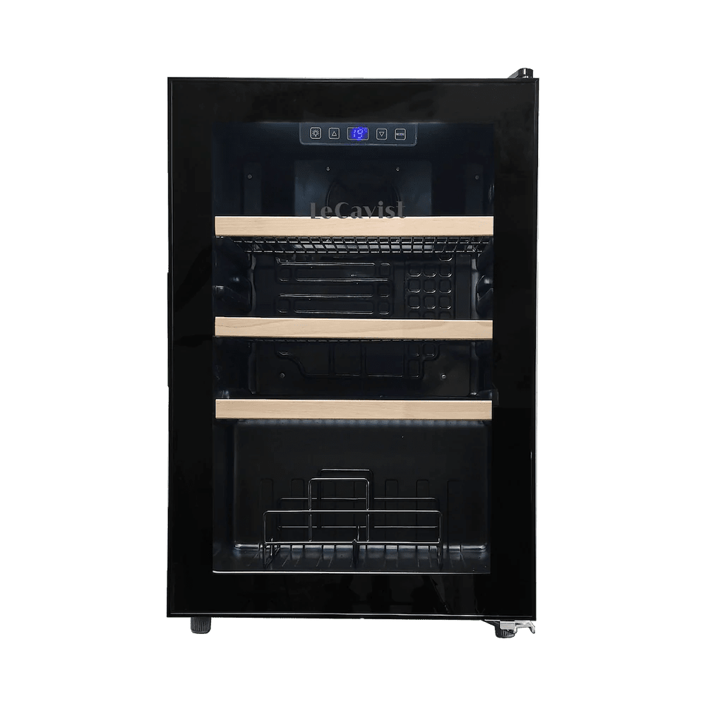 21 Bottle Single Zone Wine Fridge Black LEK21PV - Freestanding - Lecavist