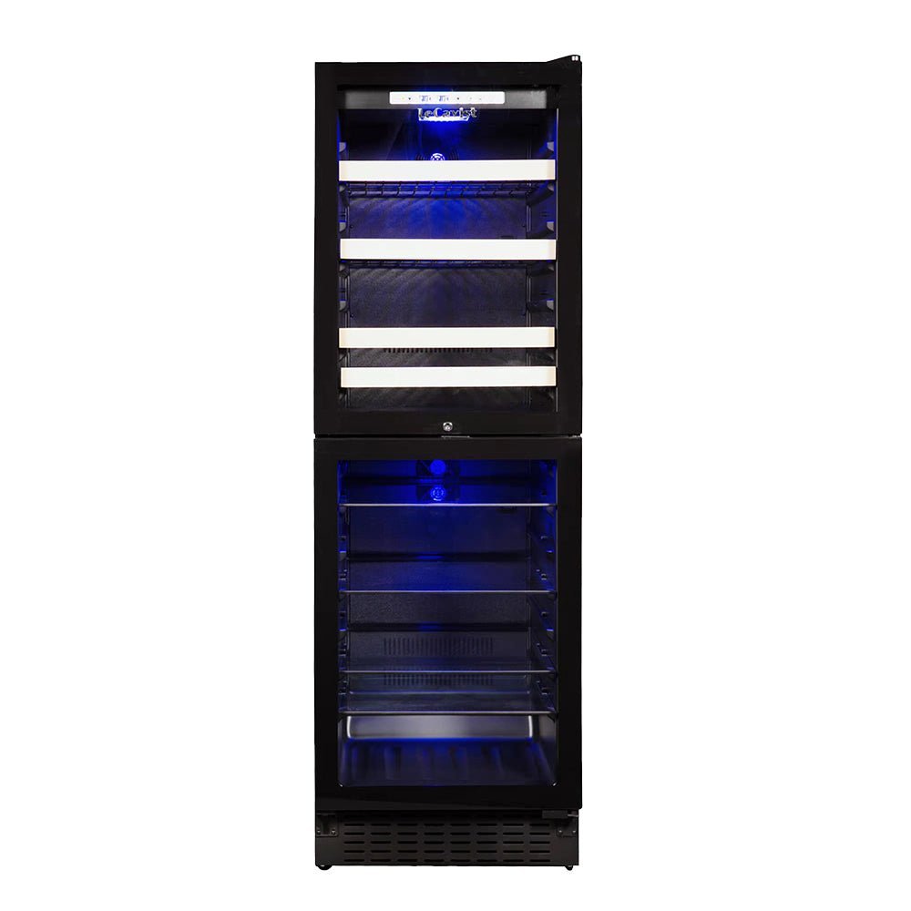 Stylish dual zone wine cabinet for professional wine cellars or home bars