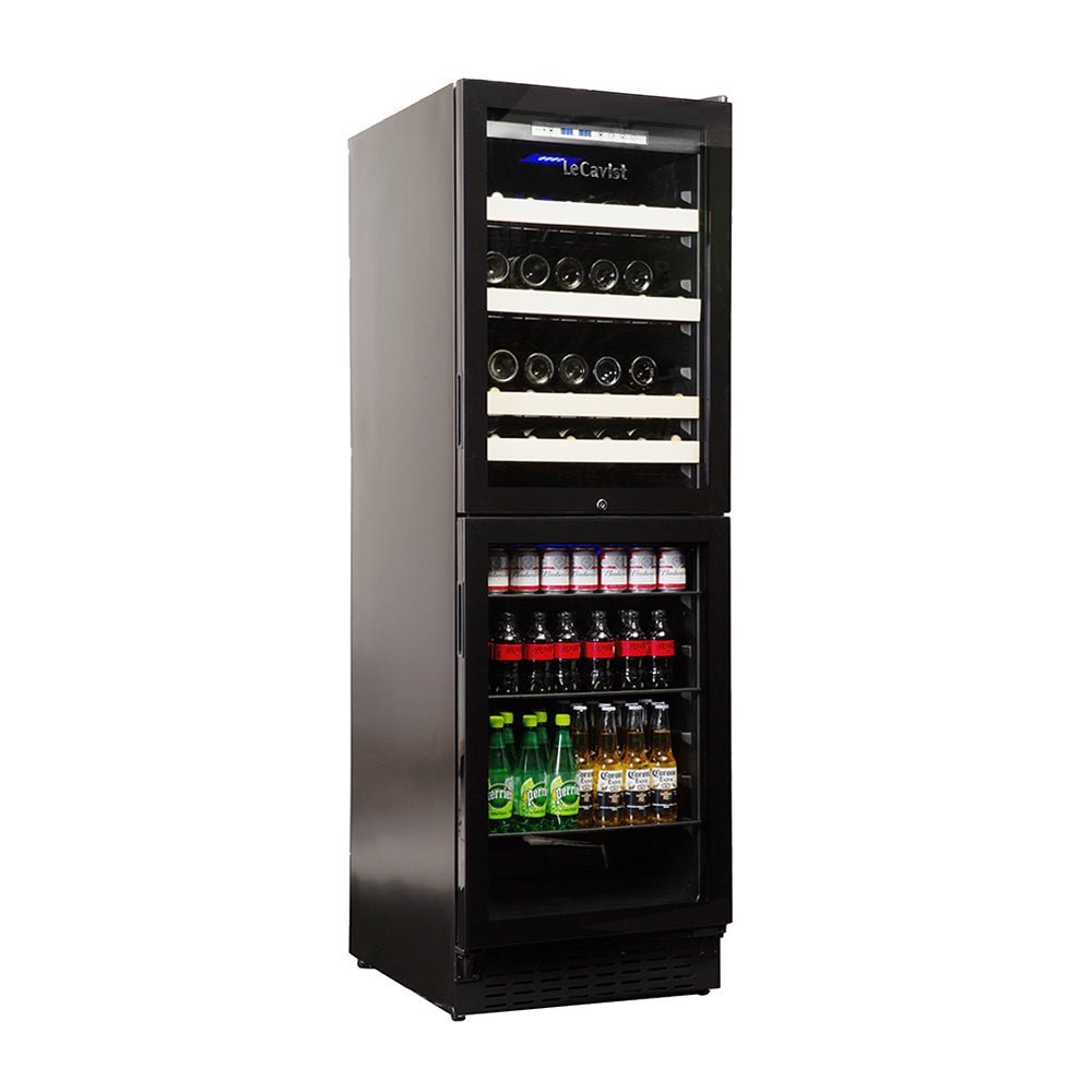220 bottle black wine cabinet with touch control and energy-efficient cooling