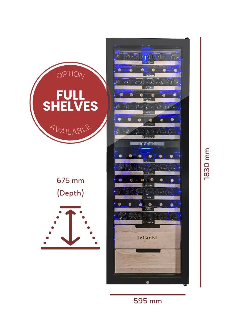 LECAVIST - 226 Bottle - Dual Zone Wine Cabinet (LCS230VN2Z1D) - LeCavist NZ