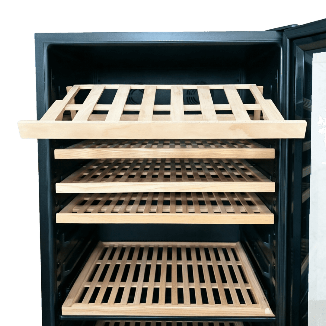 INSIDE: LECAVIST Wine Cabinet - 303 Bottle - Dual Zone - Built-in - Black (LCS300VN2Z1D) - Built-In - LeCavist Wine Cabinets