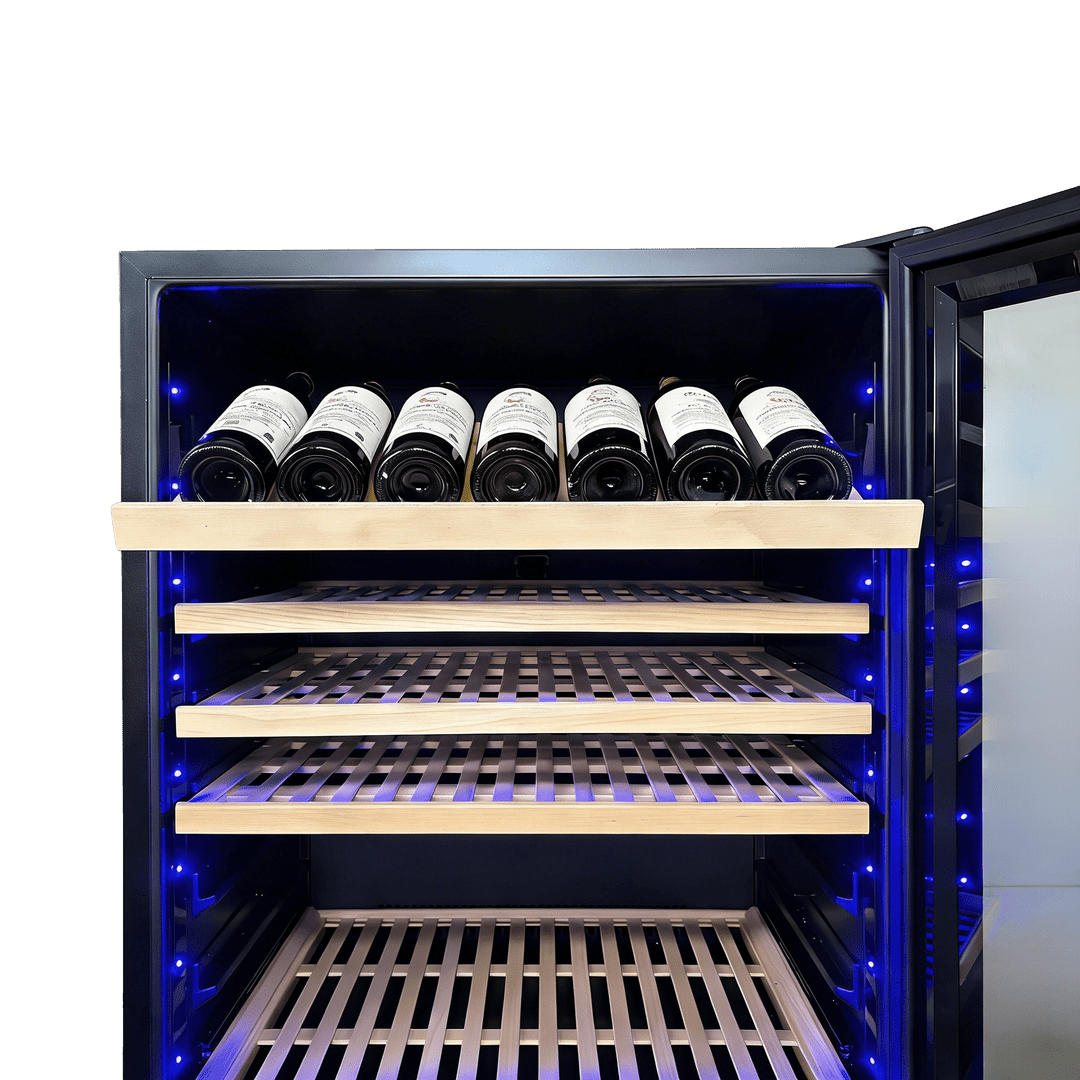 INSIDE: LECAVIST Wine Cabinet - 303 Bottle - Dual Zone - Built-in - Black (LCS300VN2Z1D) - Built-In - LeCavist Wine Cabinets