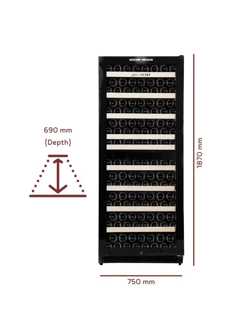 LECAVIST Wine Cabinet - 303 Bottle - Dual Zone - Built - in (LCS300VN2Z1D) - Built - In - Lecavist AU