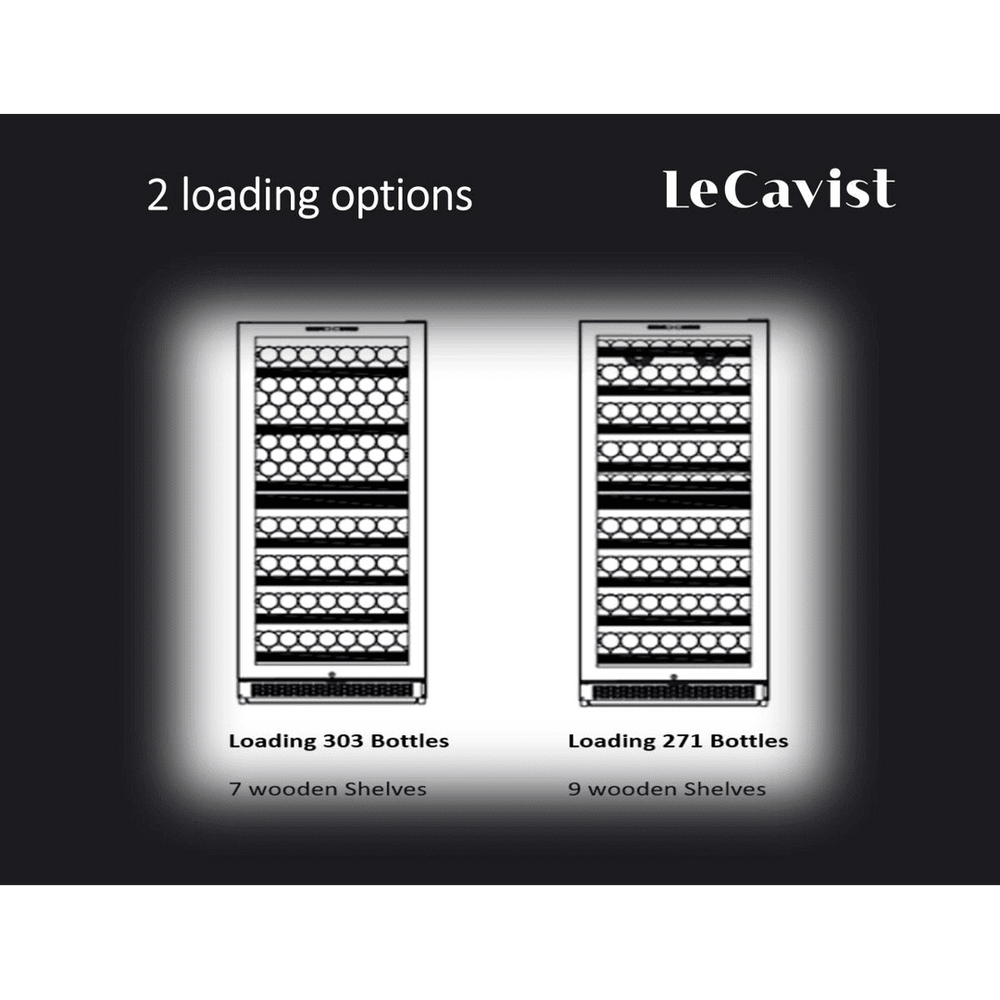 DETAILS: LECAVIST Wine Cabinet - 303 Bottle - Dual Zone - Built-in - Black (LCS300VN2Z1D) - Built-In - LeCavist Wine Cabinets