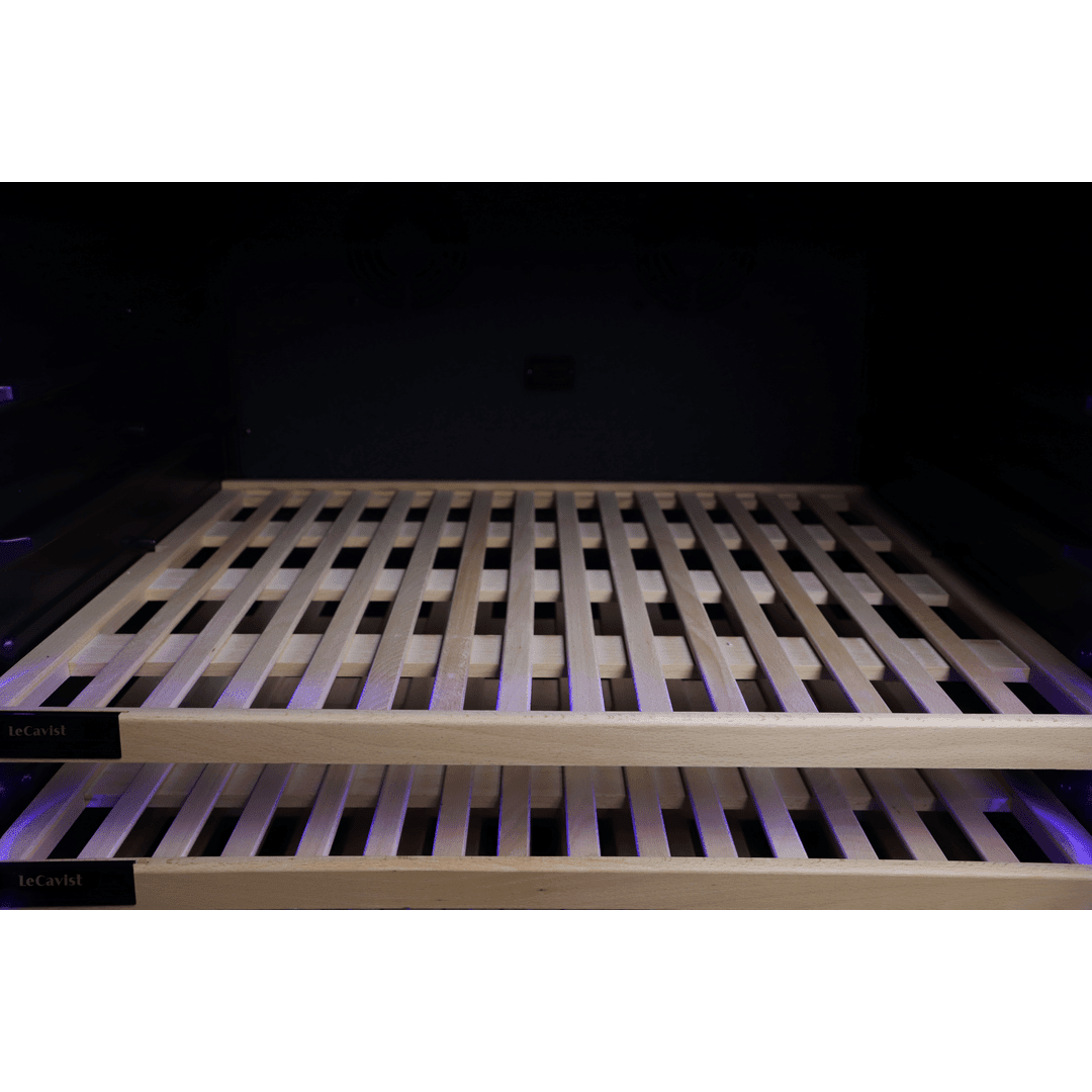 INSIDE: LECAVIST Wine Cabinet - 303 Bottle - Dual Zone - Built-in - Black (LCS300VN2Z1D) - Built-In - LeCavist Wine Cabinets