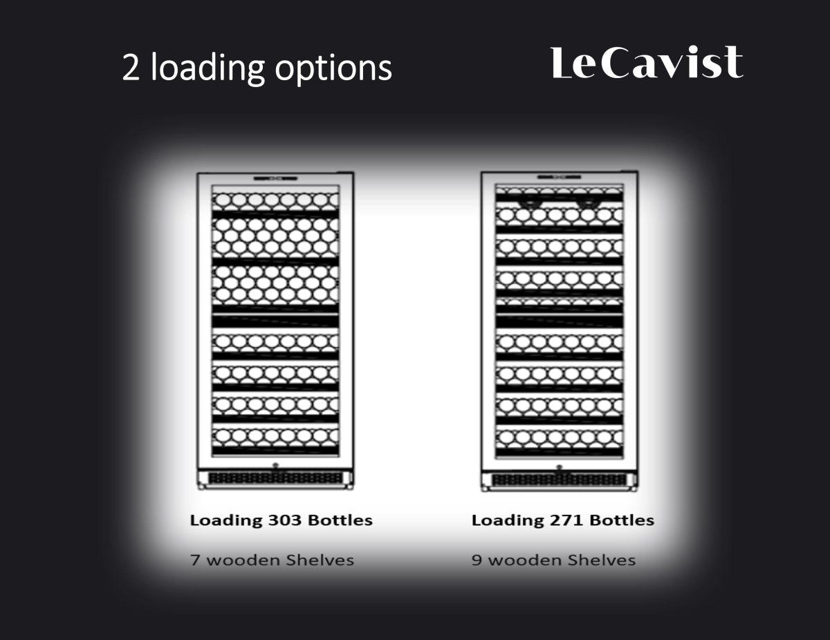 LECAVIST - 303 Bottle - Dual Zone Wine Cabinet (LCS300VN2Z1D) - LeCavist NZ