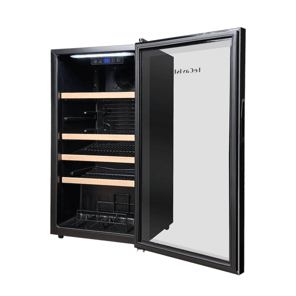 PRODUCT: LECAVIST Beverage Fridge - 33 Bottle - Single Zone - Freestanding - Black (LEK33PV) - Freestanding - LeCavist Wine Cabinets