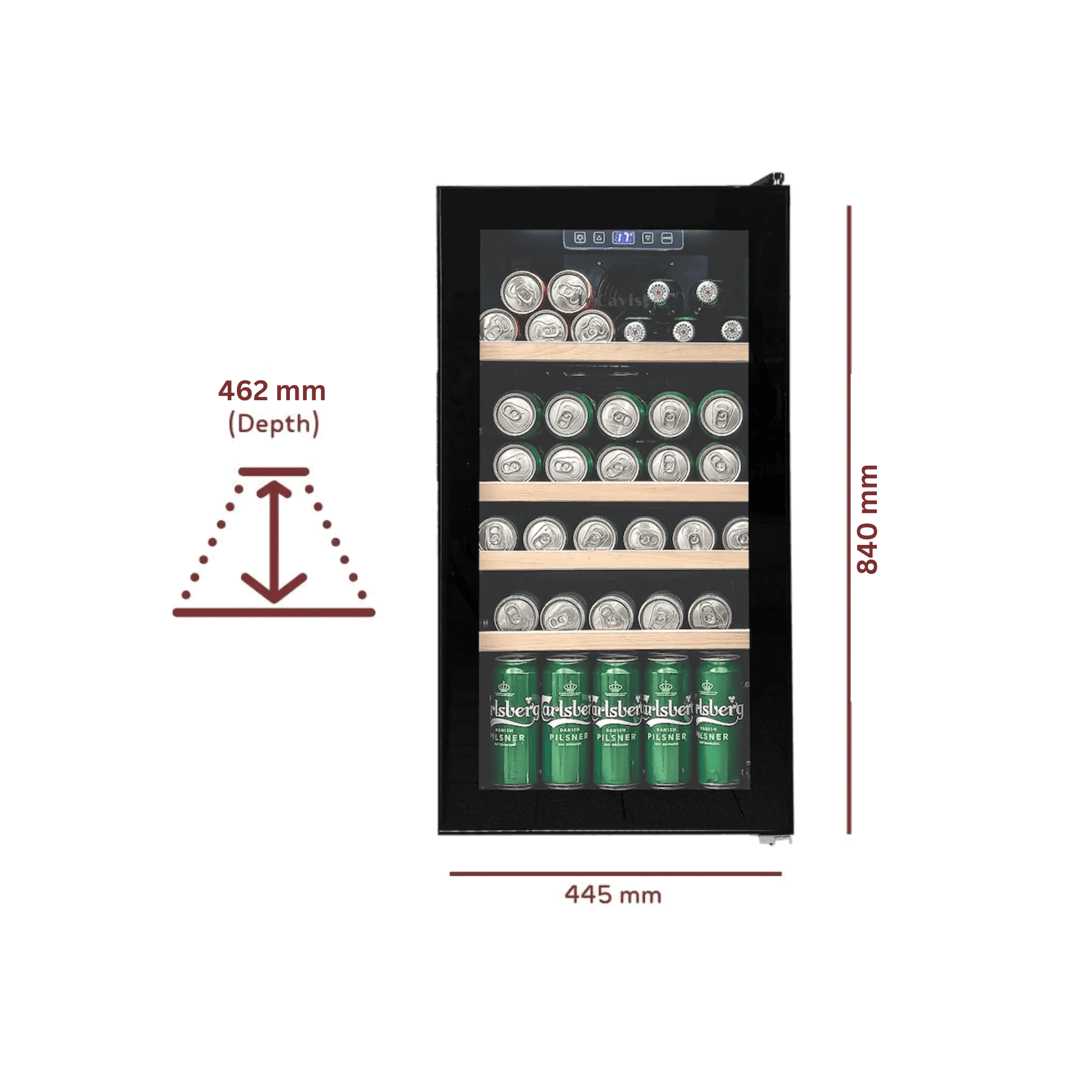 PRODUCT: LECAVIST Beverage Fridge - 33 Bottle - Single Zone - Freestanding - Black (LEK33PV) - Freestanding - LeCavist Wine Cabinets