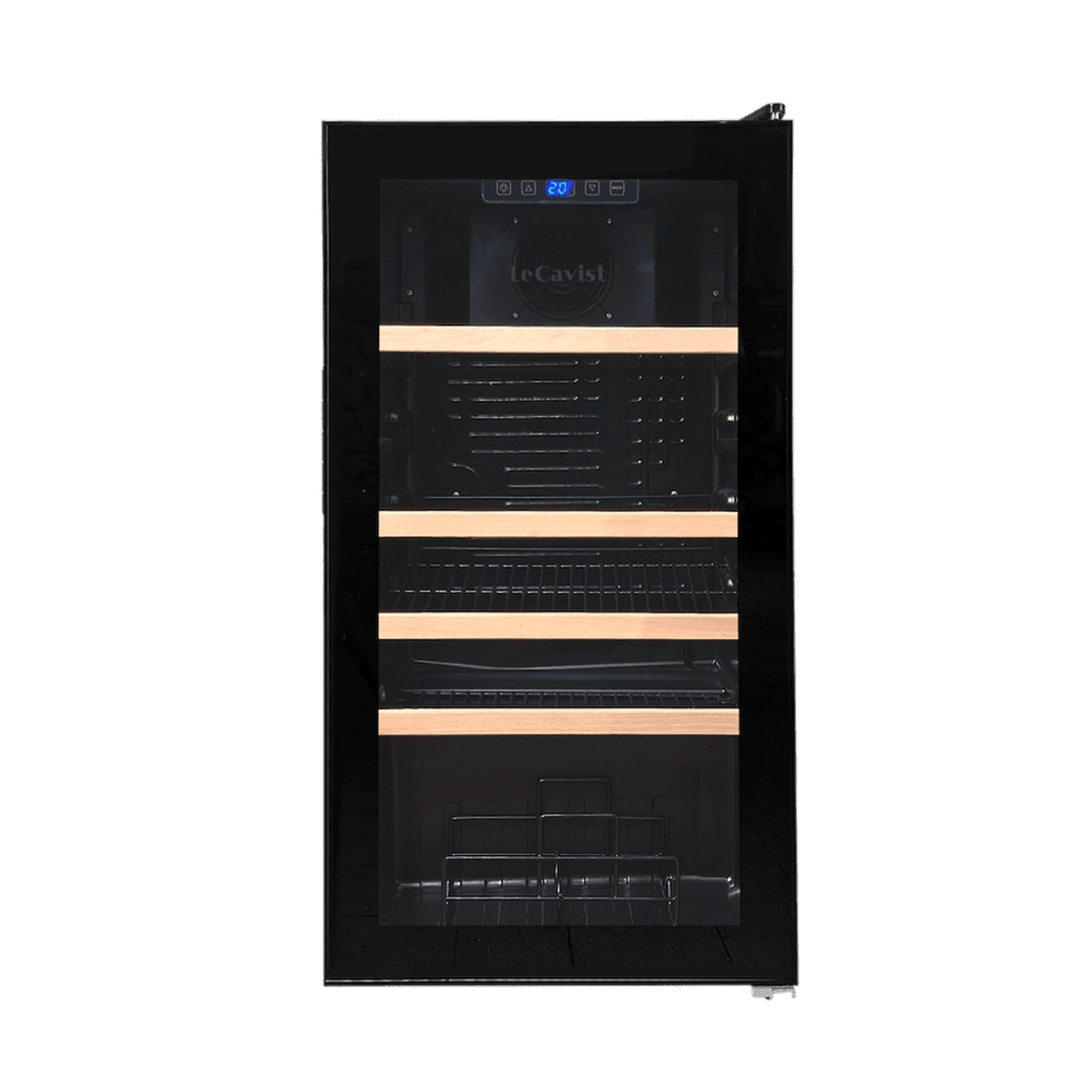 PRODUCT: LECAVIST Beverage Fridge - 33 Bottle - Single Zone - Freestanding - Black (LEK33PV) - Freestanding - LeCavist Wine Cabinets