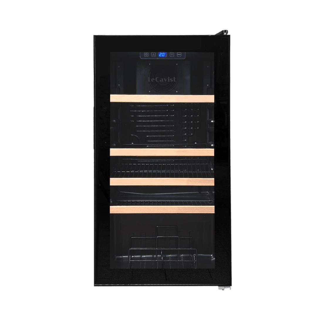PRODUCT: LECAVIST Beverage Fridge - 33 Bottle - Single Zone - Freestanding - Black (LEK33PV) - Freestanding - LeCavist Wine Cabinets