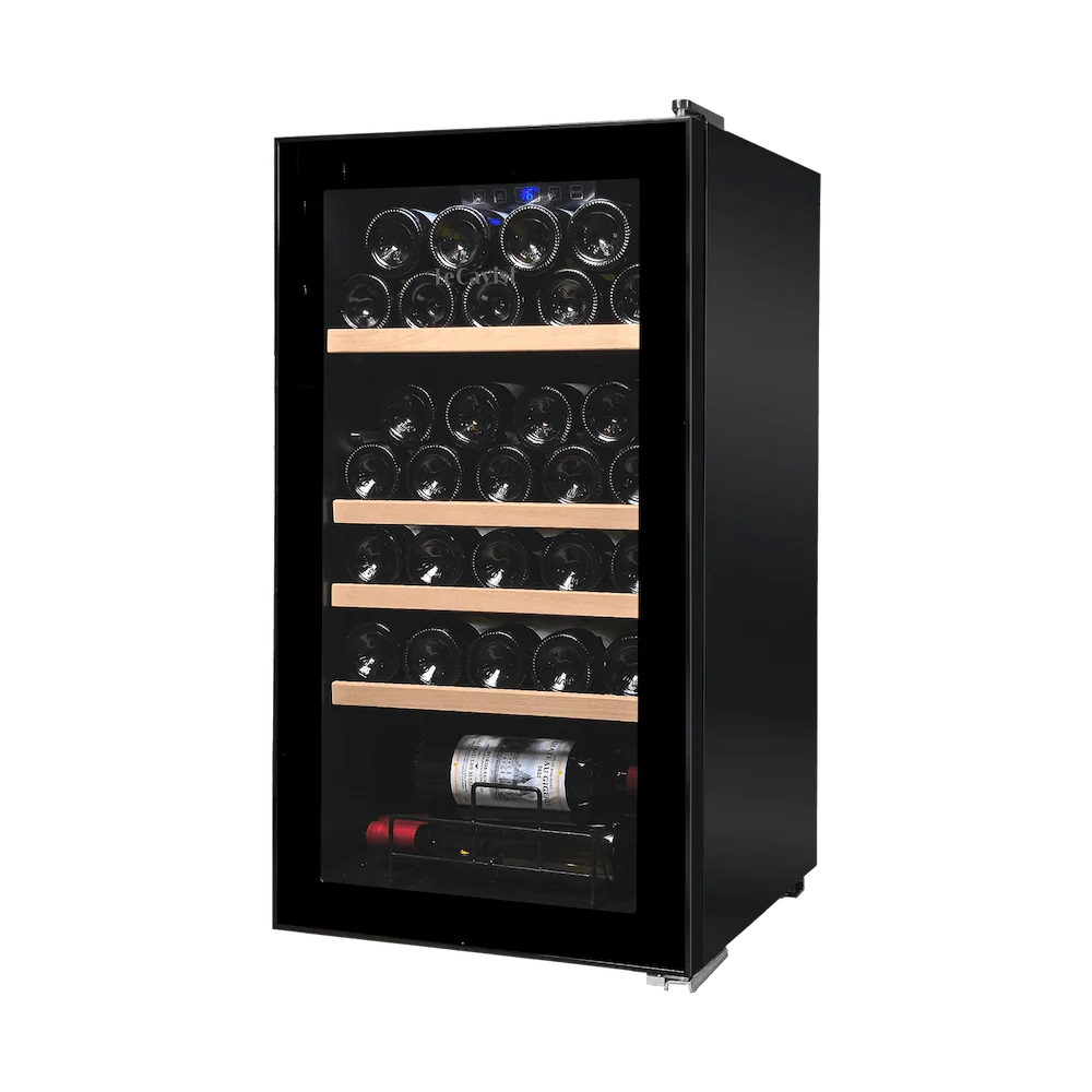 LECAVIST 33 Bottle Wine Cabinet Single Zone Black LEK33PV - Freestanding - Lecavist