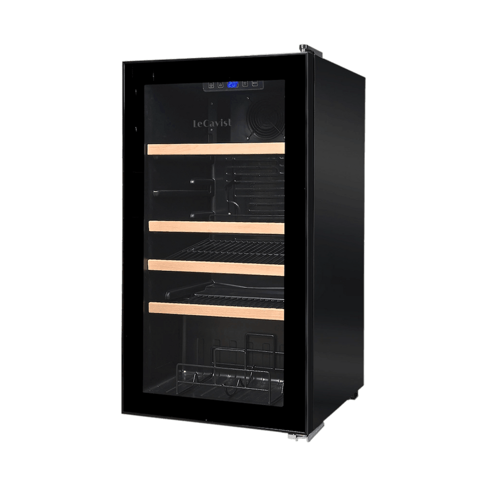 PRODUCT: LECAVIST Beverage Fridge - 33 Bottle - Single Zone - Freestanding - Black (LEK33PV) - Freestanding - LeCavist Wine Cabinets