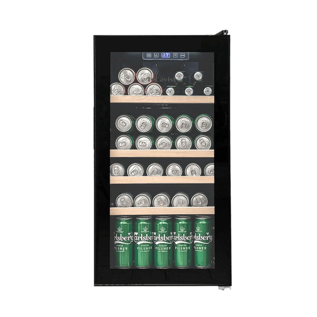 PRODUCT: LECAVIST Beverage Fridge - 33 Bottle - Single Zone - Freestanding - Black (LEK33PV) - Freestanding - LeCavist Wine Cabinets