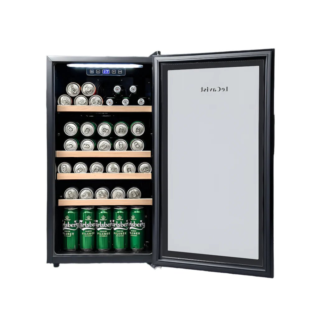 33 Bottle Wine Cabinet Single Zone Black LEK33PV - Freestanding Wine Fridge
