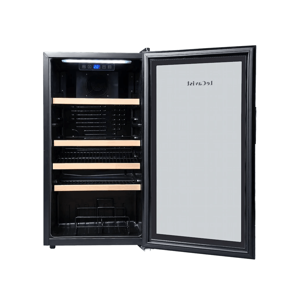 33 Bottle Wine Cabinet Single Zone Black LEK33PV - Freestanding - Lecavist