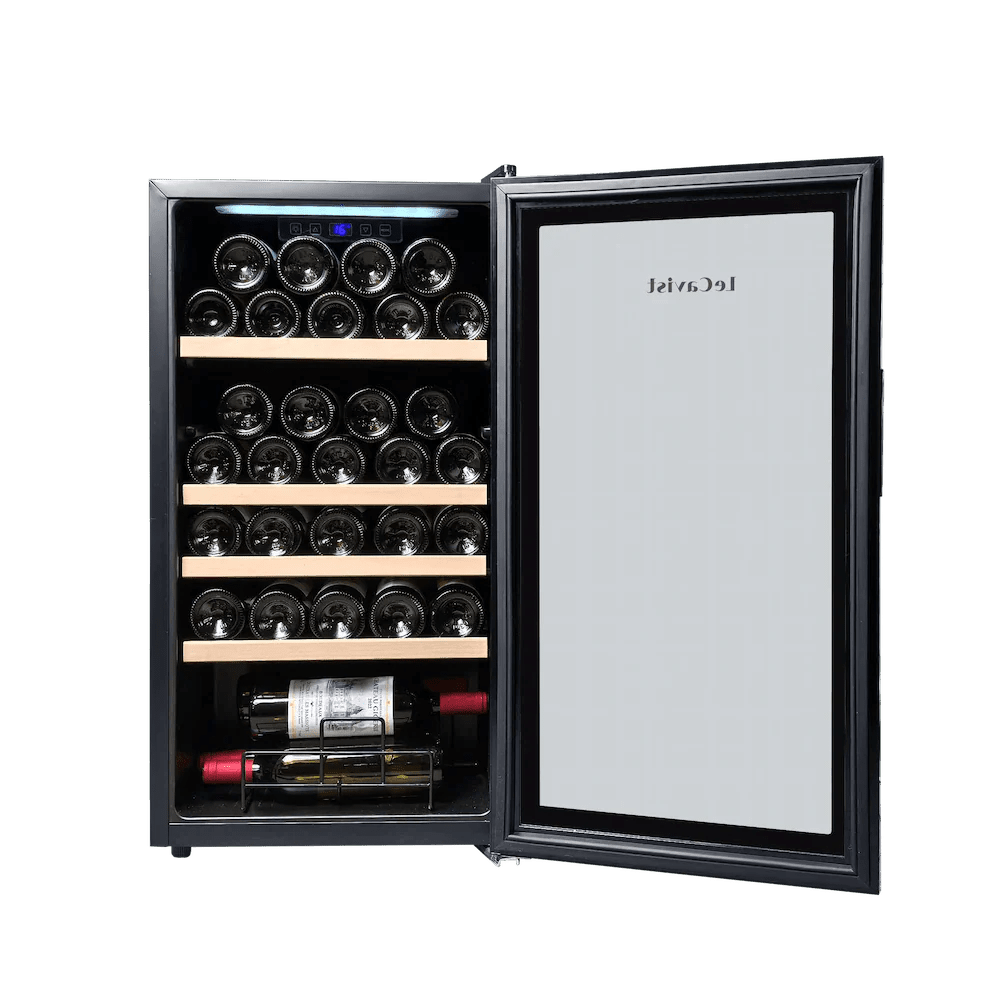 33 Bottle Wine Fridge Single Zone Black LEK33PV 