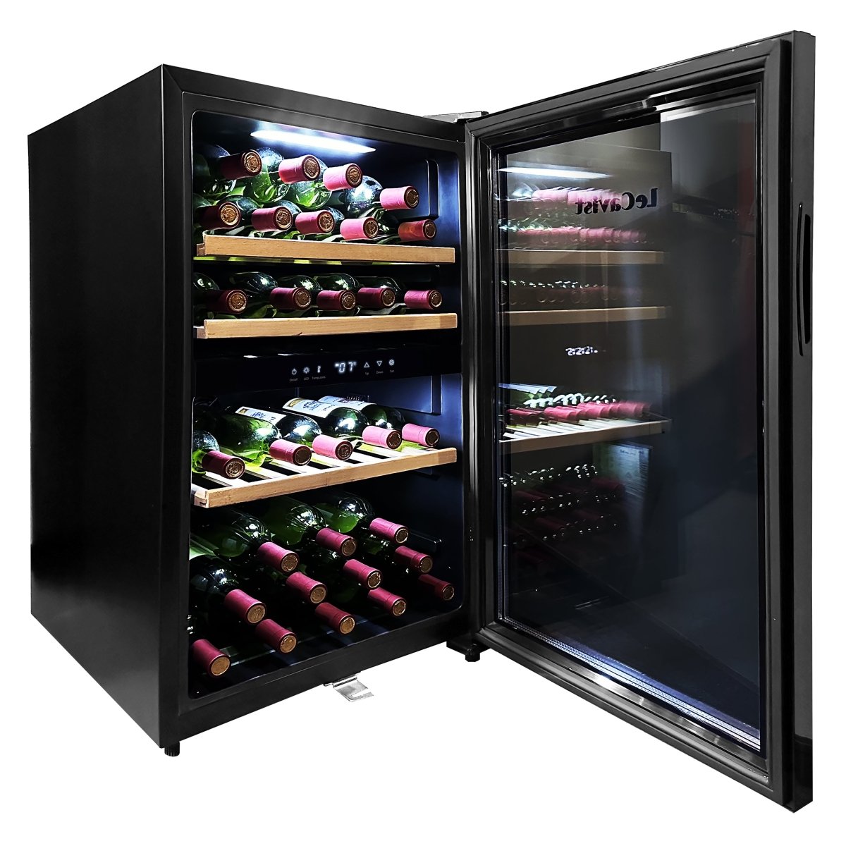 LECAVIST - 56 Bottle - Dual Zone - Black Wine Cabinet (LKS56VN2Z) - LeCavist NZ
