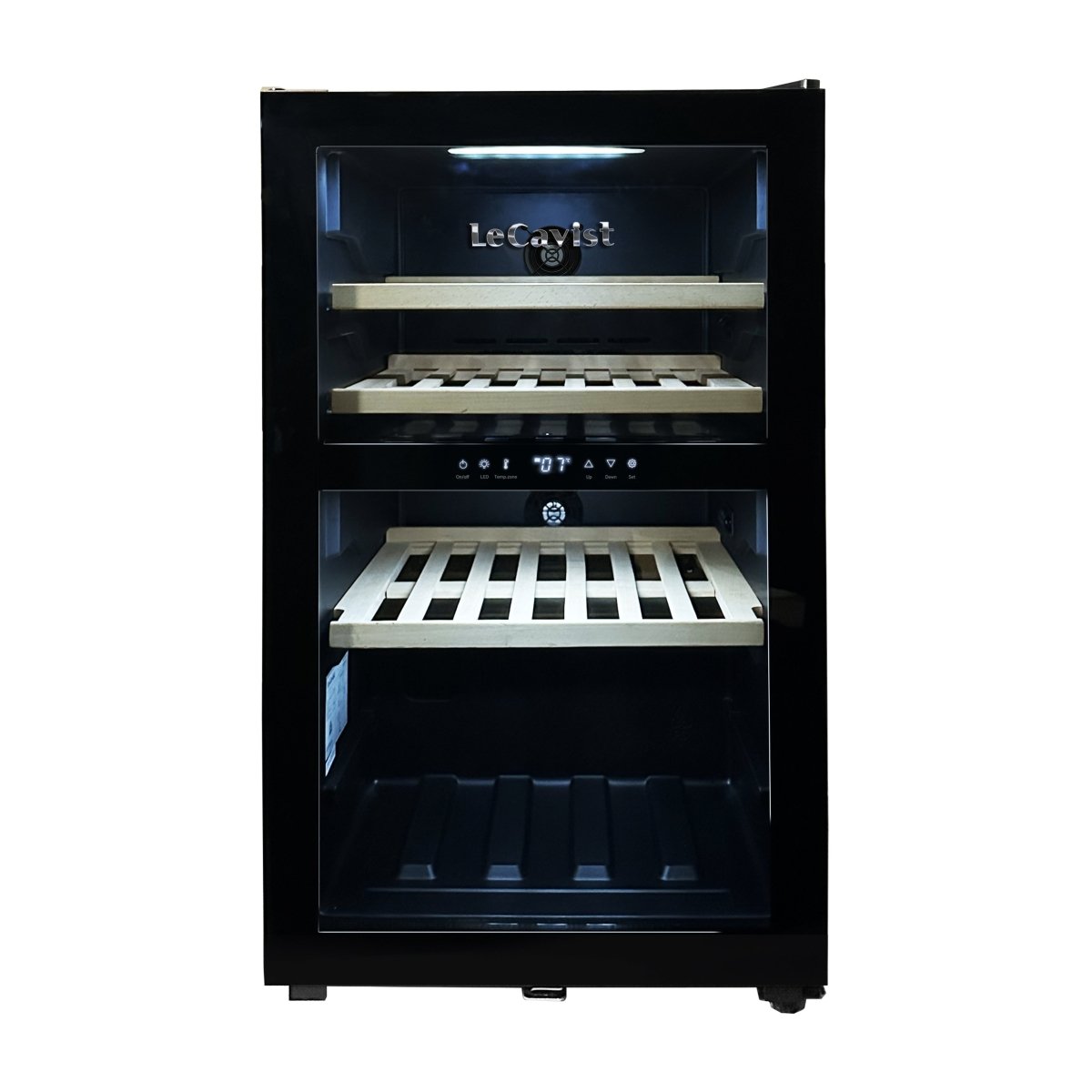LECAVIST - 56 Bottle - Dual Zone - Black Wine Cabinet (LKS56VN2Z) - LeCavist NZ