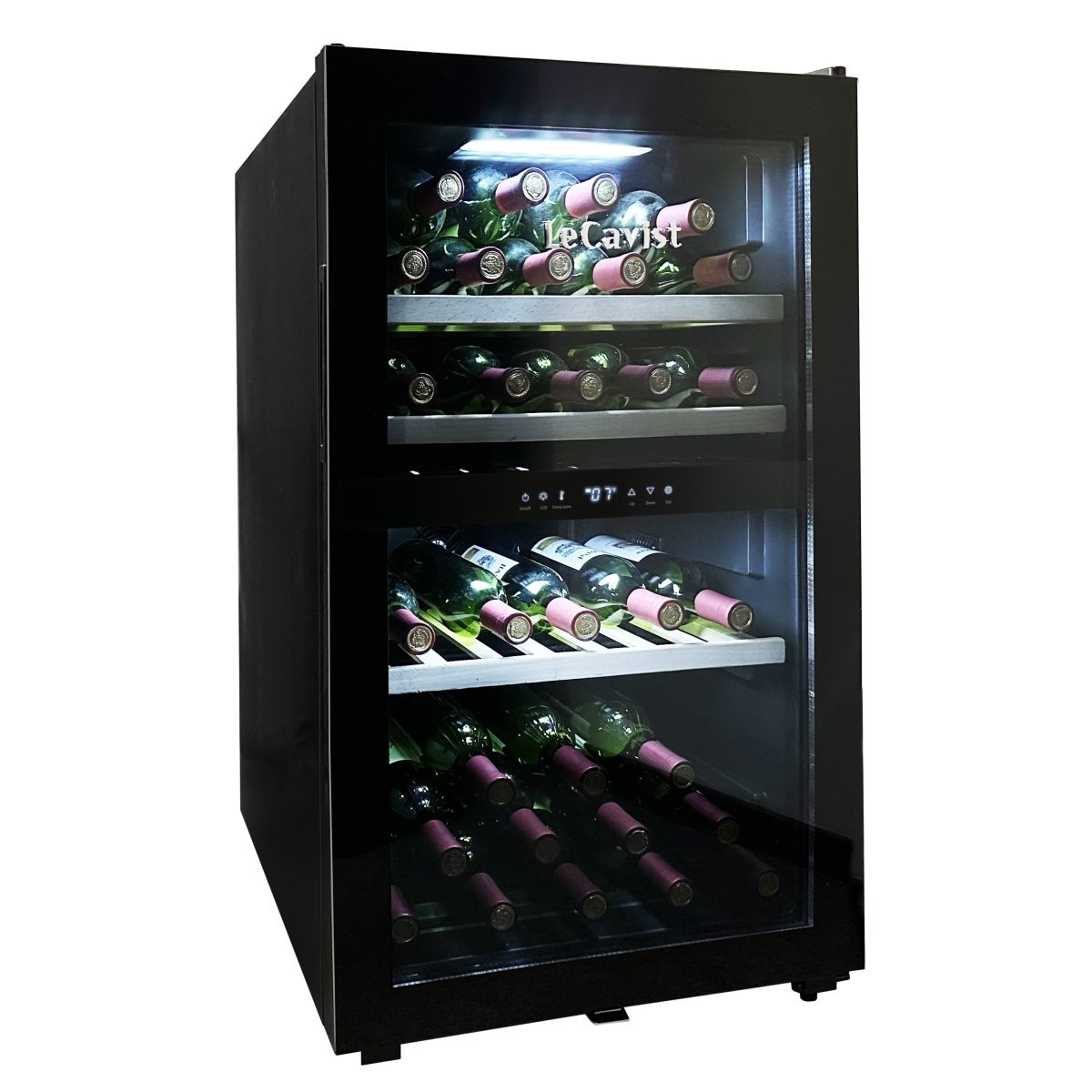 LECAVIST - 56 Bottle - Dual Zone - Black Wine Cabinet (LKS56VN2Z) - LeCavist NZ