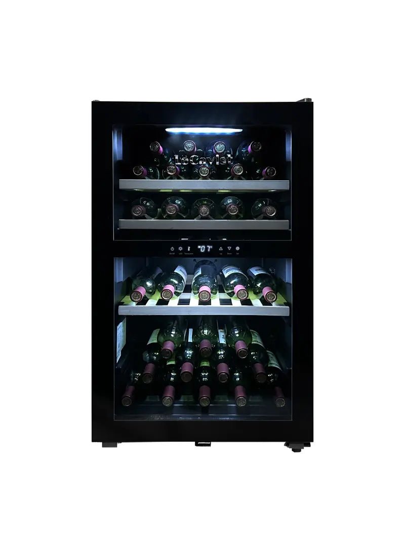 LECAVIST - 56 Bottle - Dual Zone - Black Wine Cabinet (LKS56VN2Z) - LeCavist NZ