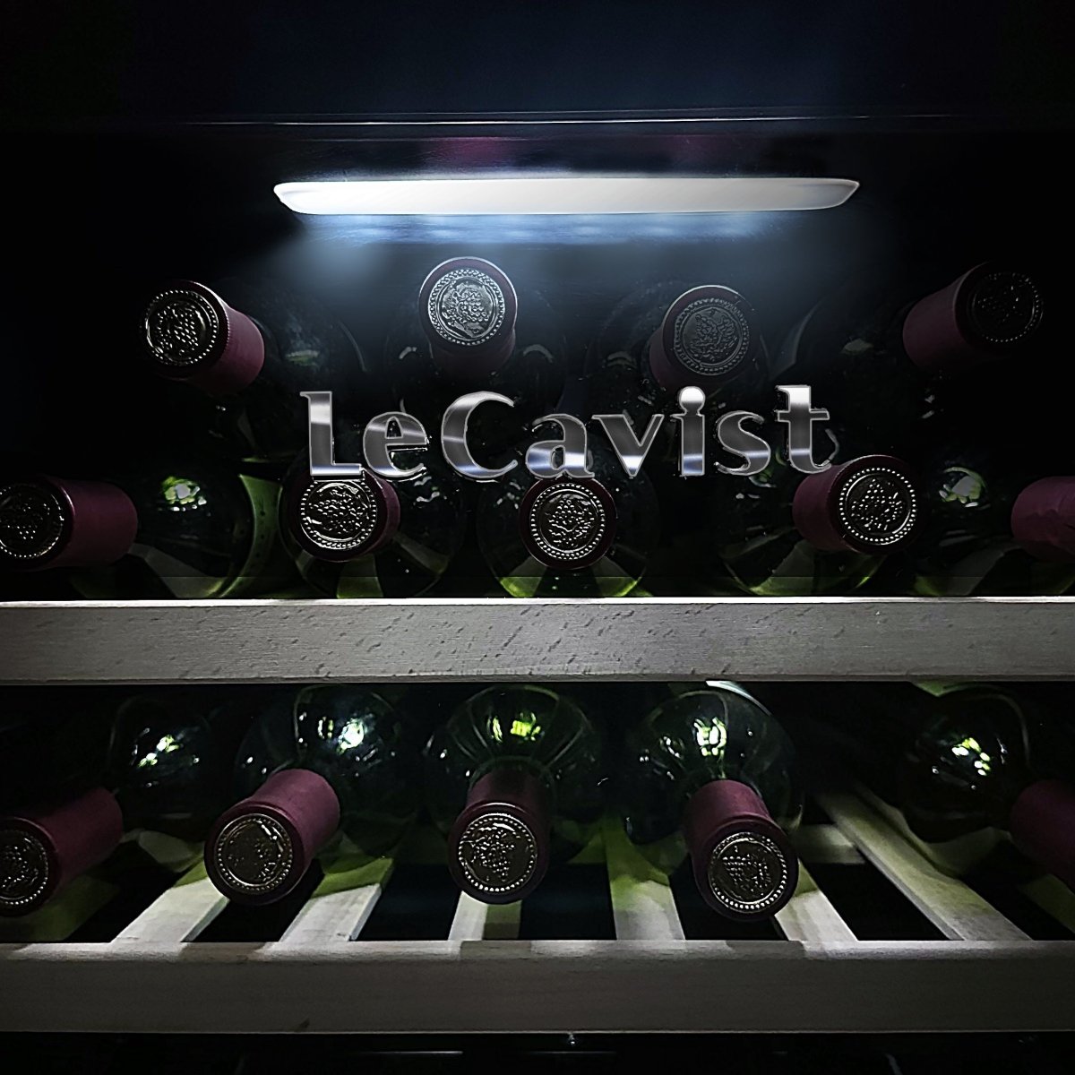 LECAVIST - 56 Bottle - Dual Zone - Black Wine Cabinet (LKS56VN2Z) - LeCavist NZ