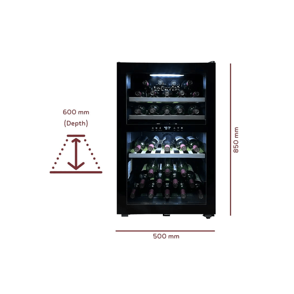 PRODUCT: LECAVIST Wine Cabinet - 56 Bottle - Dual Zone - Freestanding - Black (LKS56VN2Z) - Freestanding - LeCavist Wine Cabinets