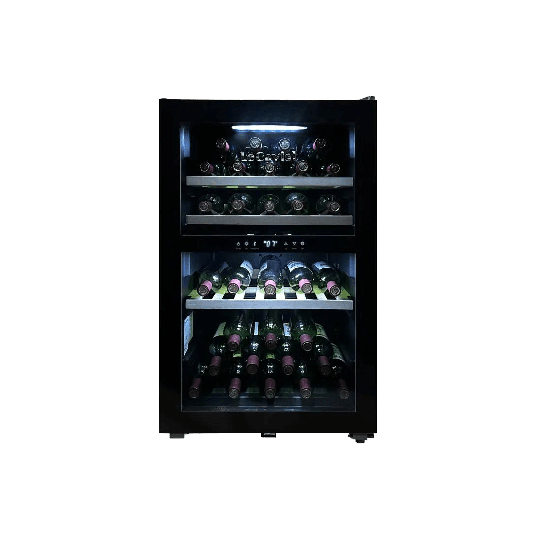 PRODUCT: LECAVIST Wine Cabinet - 56 Bottle - Dual Zone - Freestanding - Black (LKS56VN2Z) - Freestanding - LeCavist Wine Cabinets