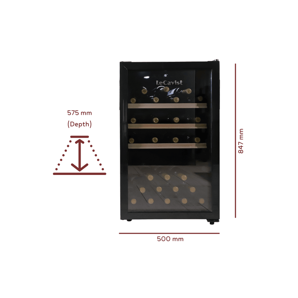 PRODUCT: LECAVIST 63 Bottle Wine Cabinet Single Zone Black LKCV63N - Freestanding - Lecavist AU