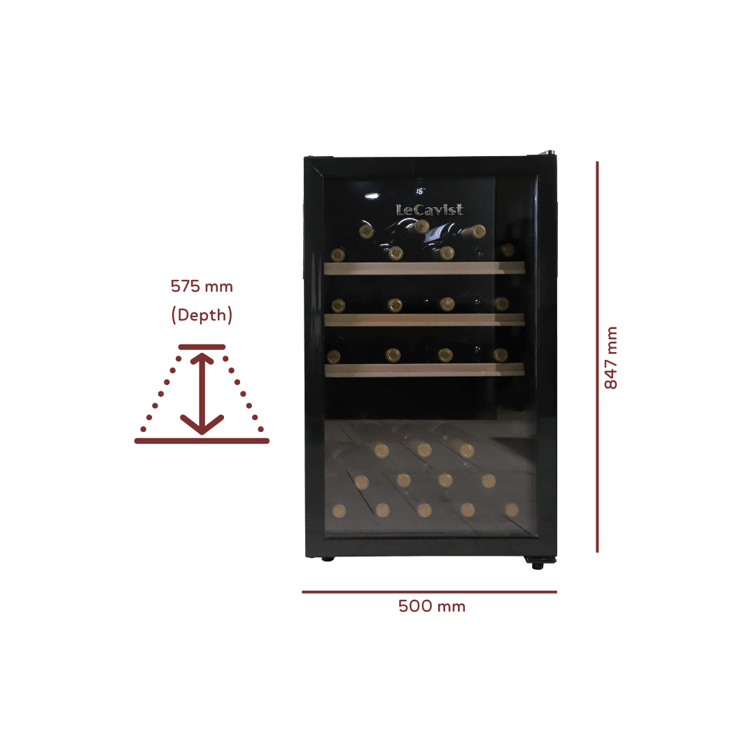 PRODUCT: LECAVIST 63 Bottle Wine Cabinet Single Zone Black LKCV63N - Freestanding - Lecavist AU