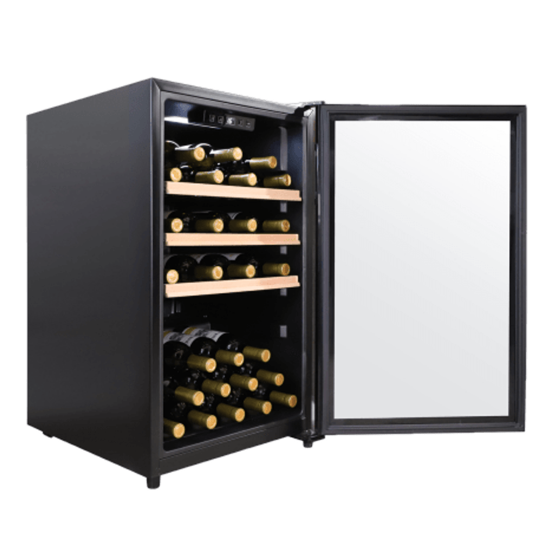 PRODUCT: LECAVIST 63 Bottle Wine Cabinet Single Zone Black LKCV63N - Freestanding - Lecavist