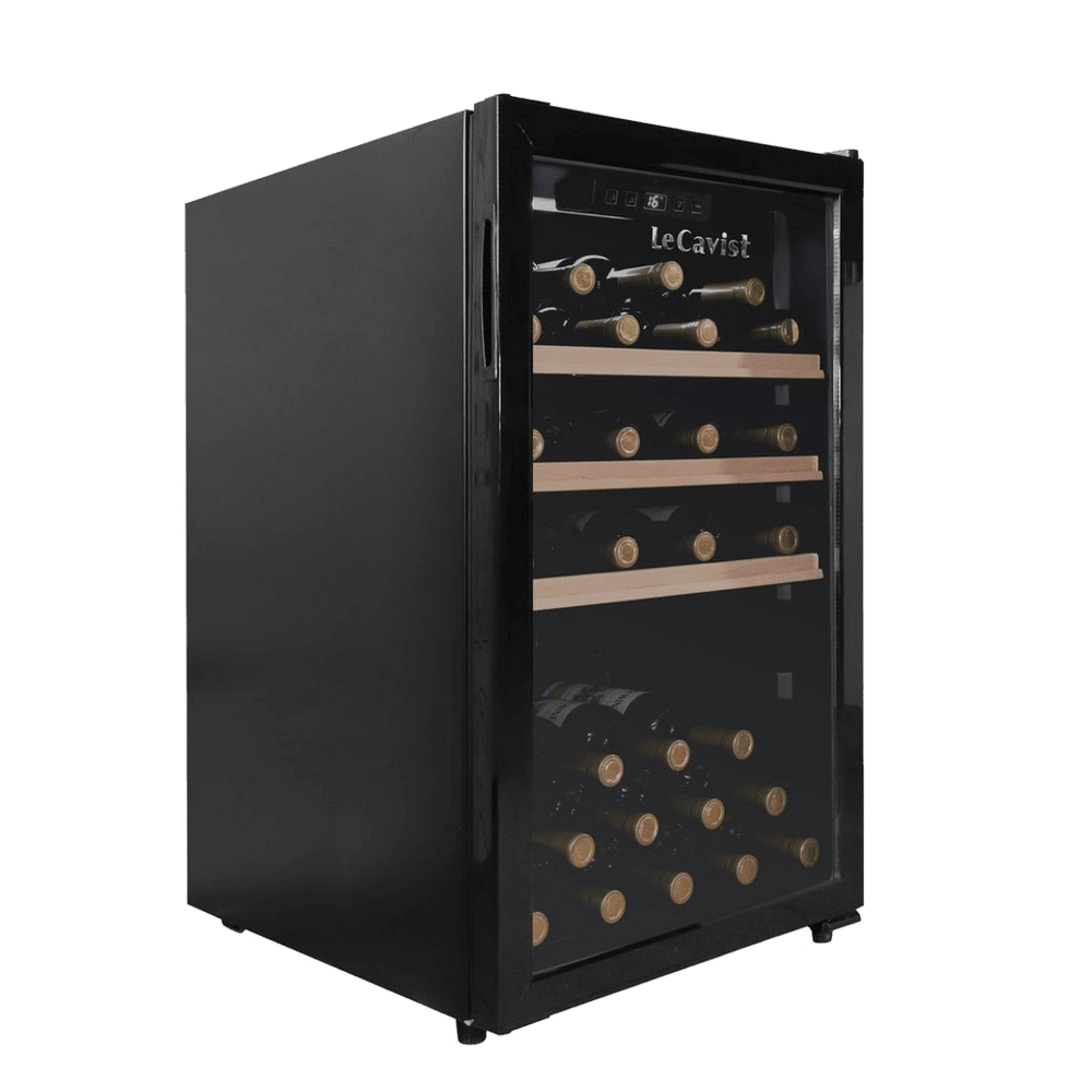 PRODUCT: LECAVIST Wine Cabinet - 63 Bottle - Single Zone - Freestanding - Black (LKCV63N) - Freestanding - LeCavist Wine Cabinets