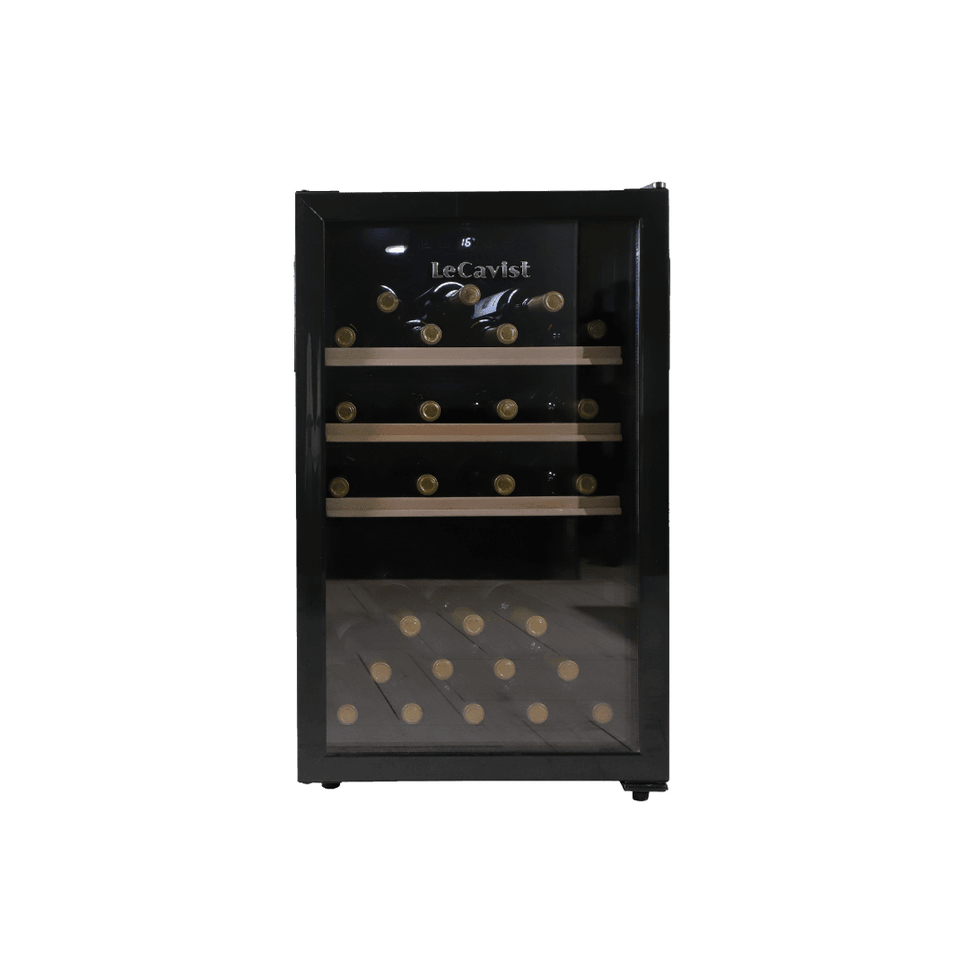 PRODUCT: LECAVIST Wine Cabinet - 63 Bottle - Single Zone - Freestanding - Black (LKCV63N) - Freestanding - LeCavist Wine Cabinets