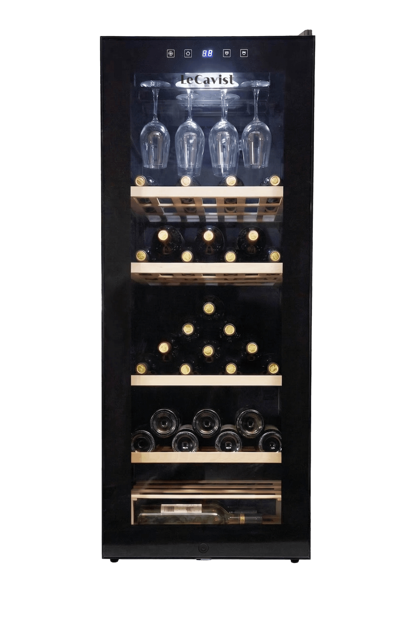 LECAVIST Wine Cabinet - 97 Bottle - Single Zone - Freestanding - Black (LCS100VN) - Freestanding - LeCavist Wine Cabinets