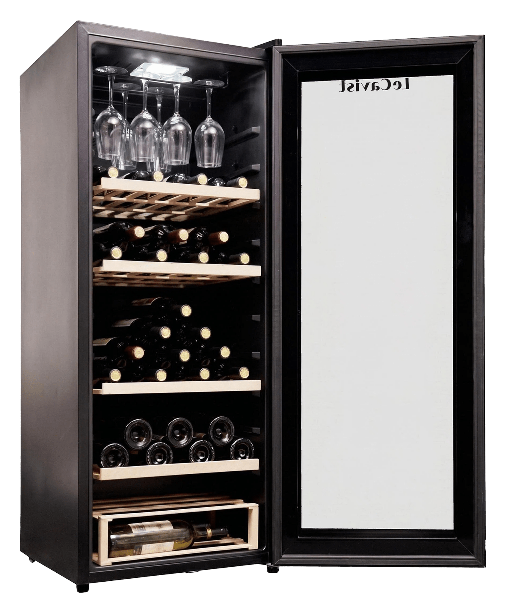 LECAVIST - 97 Bottle - Single Zone - Black Wine Cabinet (LCS100VN) - LeCavist NZ