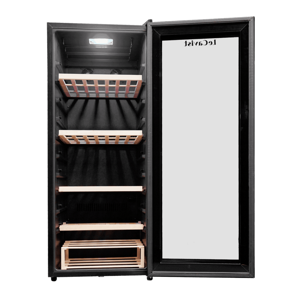 PRODUCT: LECAVIST Wine Cabinet - 97 Bottle - Single Zone - Freestanding - Black (LCS100VN) PRE-ORDER - Freestanding - LeCavist Wine Cabinets