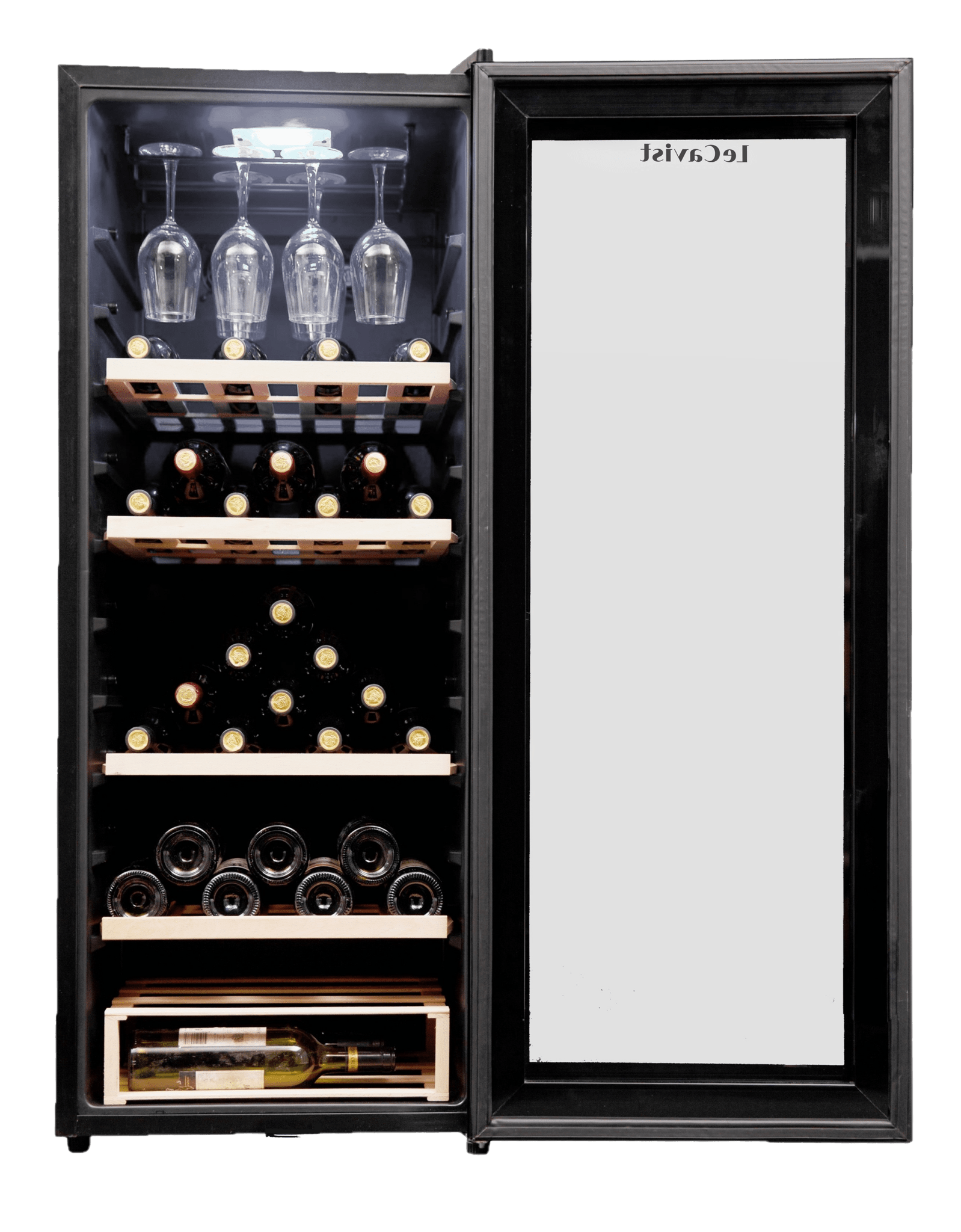 LECAVIST - 97 Bottle - Single Zone - Black Wine Cabinet (LCS100VN) - LeCavist NZ