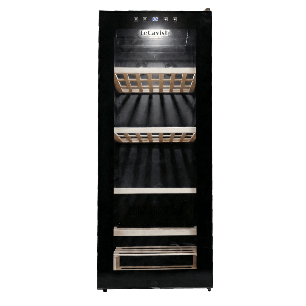 INSIDE: LECAVIST Wine Cabinet - 97 Bottle - Single Zone - Freestanding - Black (LCS100VN) PRE-ORDER - Freestanding - LeCavist Wine Cabinets