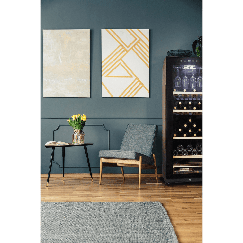 LIFESTYLE: LECAVIST Wine Cabinet - 97 Bottle - Single Zone - Freestanding - Black (LCS100VN) PRE-ORDER - Freestanding - LeCavist Wine Cabinets