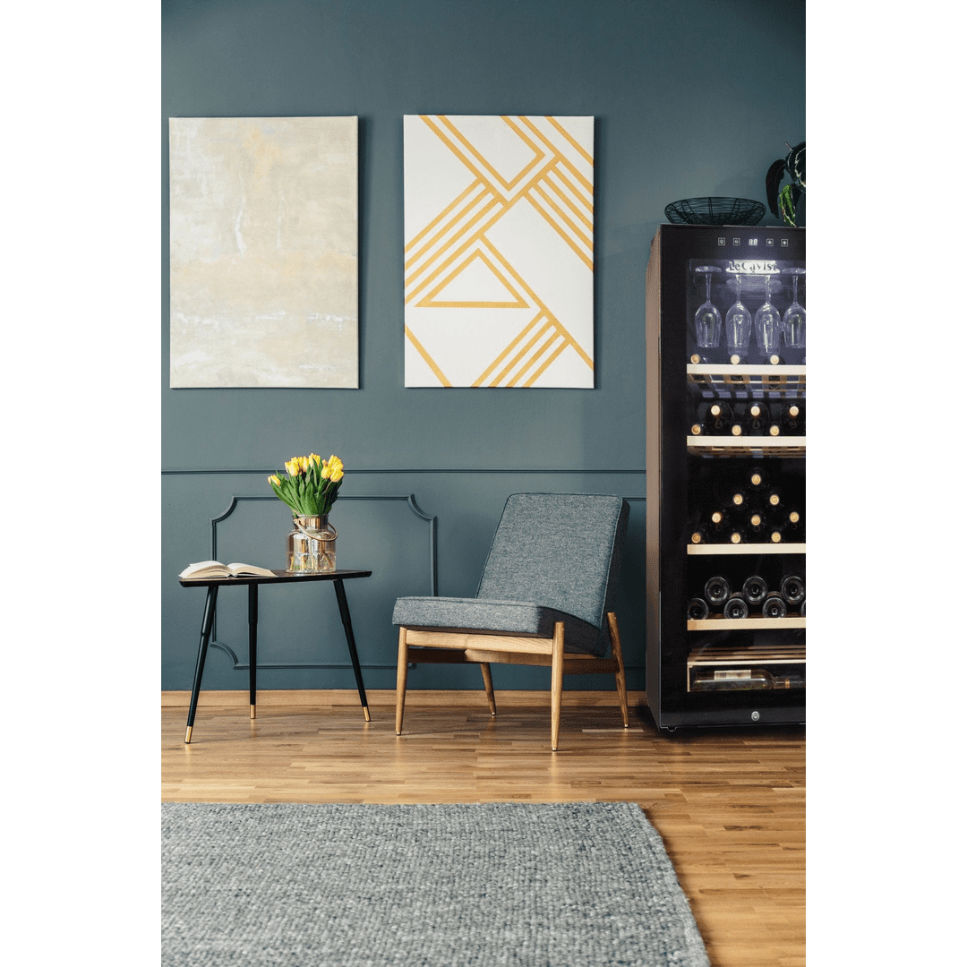 LIFESTYLE: LECAVIST Wine Cabinet - 97 Bottle - Single Zone - Freestanding - Black (LCS100VN) PRE-ORDER - Freestanding - LeCavist Wine Cabinets