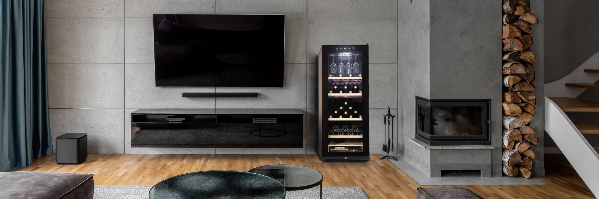 LECAVIST - 97 Bottle - Single Zone - Black Wine Cabinet (LCS100VN) - LeCavist NZ